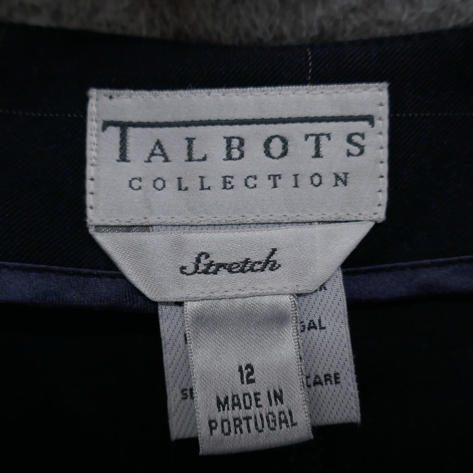 Talbots Collection Womens Plaid Dress Pants 12 Blue Stretch Four Button Career