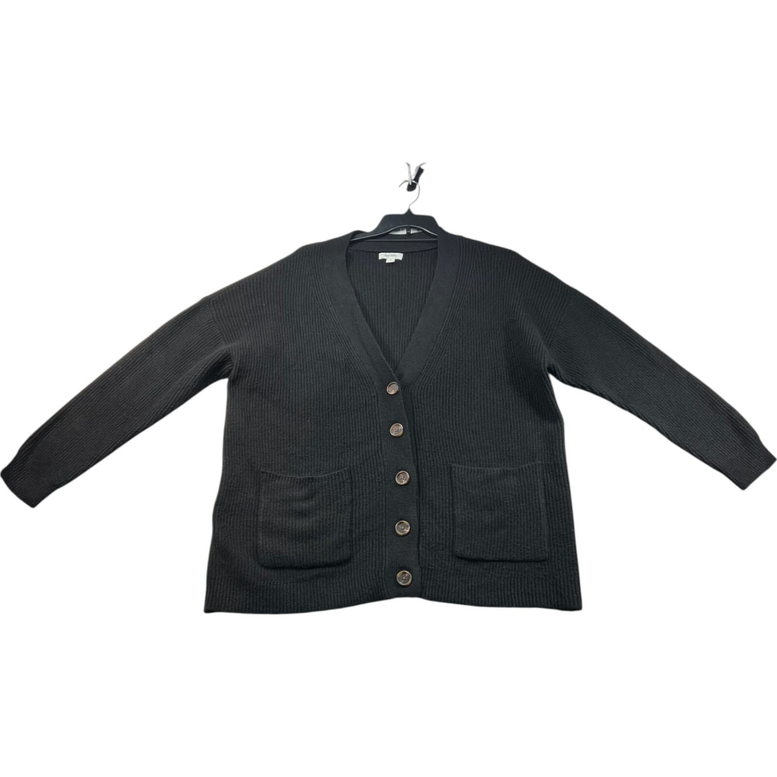 On 34th Cardigan Sweater Womens Plus Size 2X Black Long Sleeve Pockets New