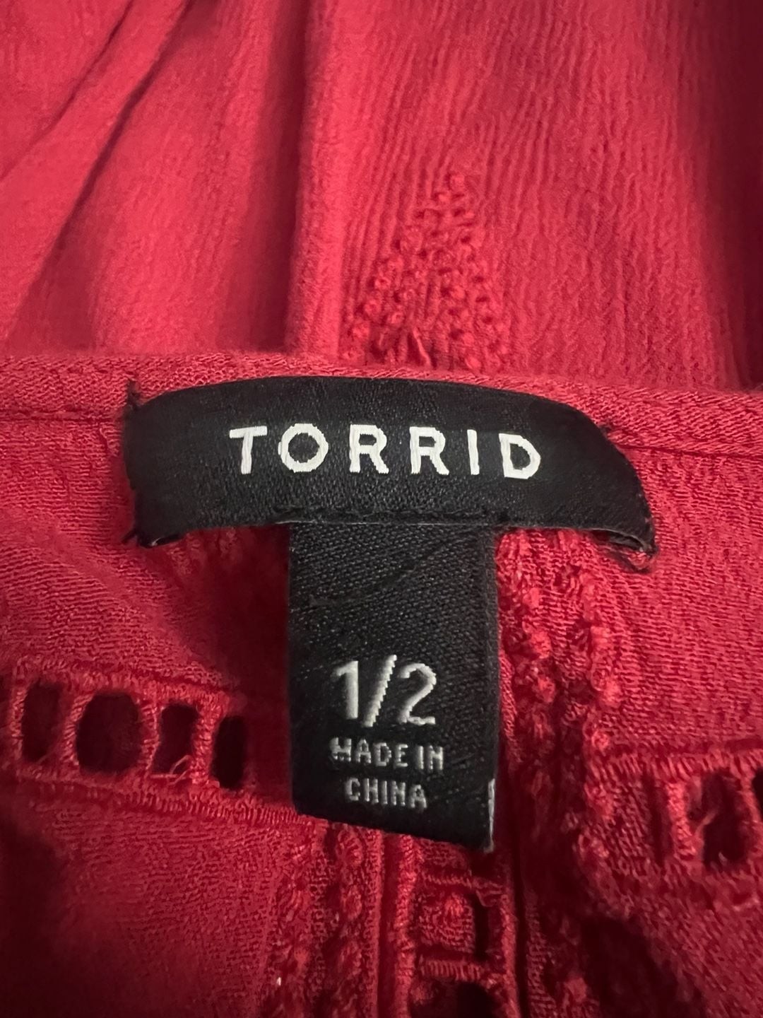 Torrid Dark Pink Crochet Inset Gauze Hi-Lo Tunic Blouse