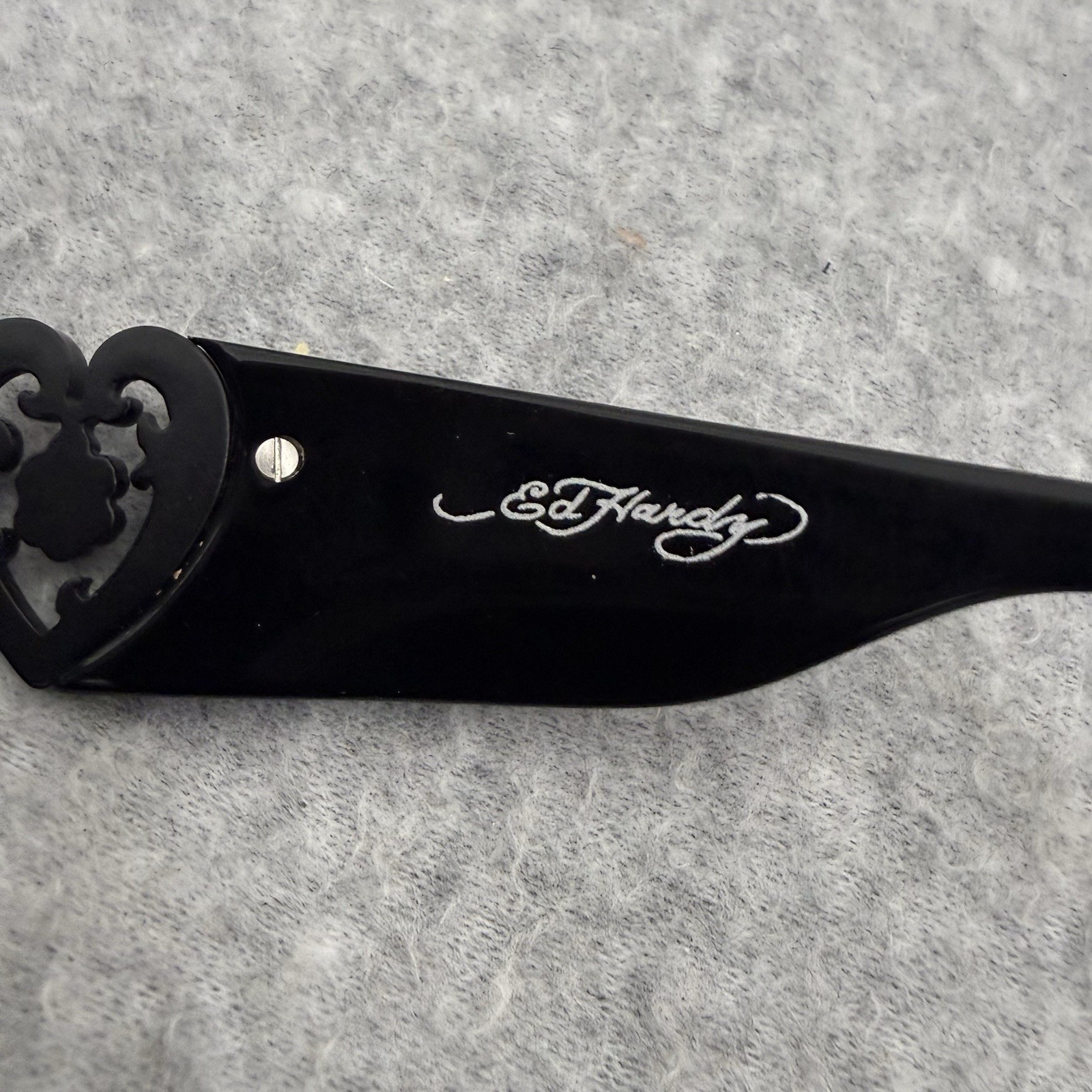 Ed Hardy Sunglasses EHS-031 Skunk Black Rhinestone Glasses With Case