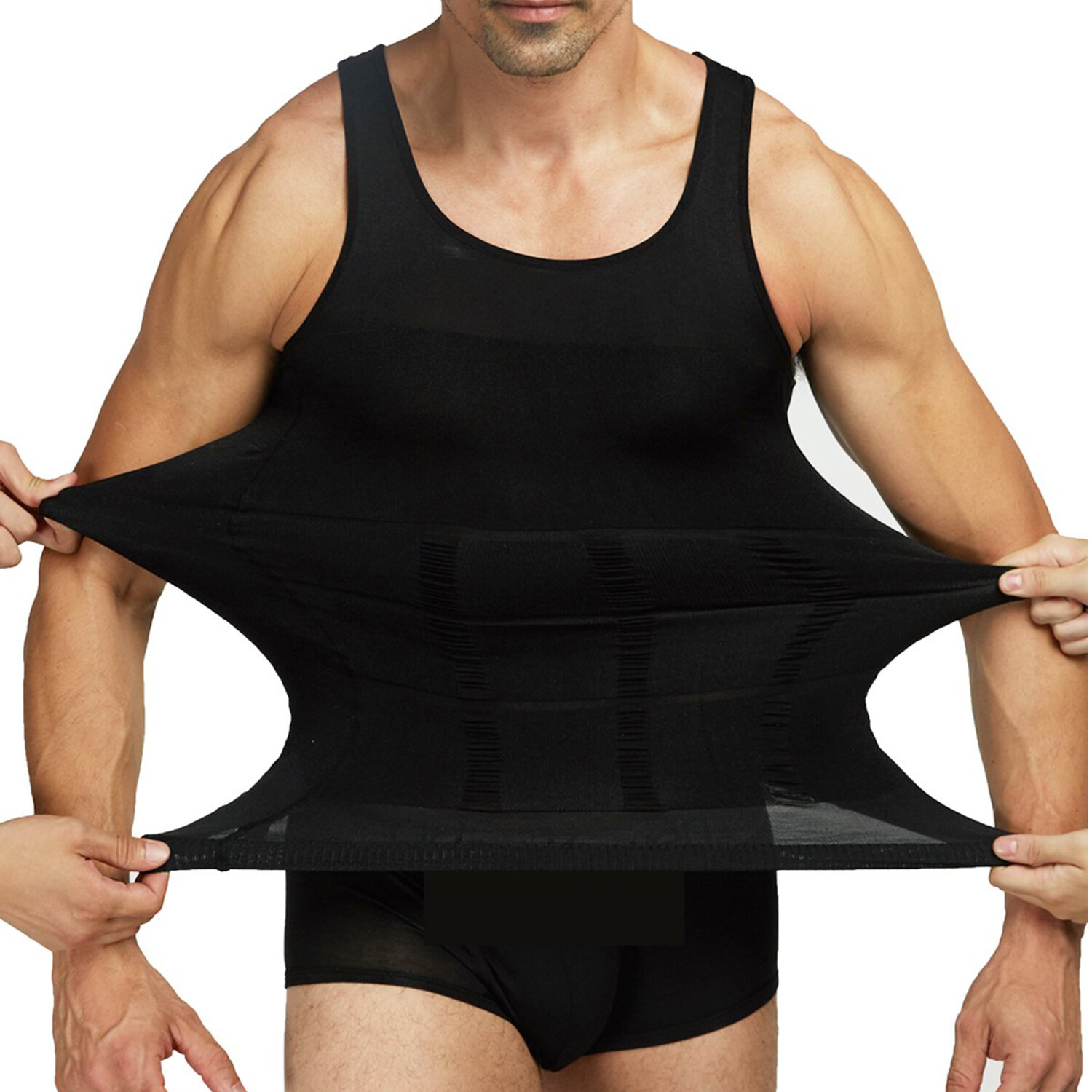 2/1PCS Mens Body Shaper Slimming Tummy Vest Compression Shirt Tank Top Shapewear