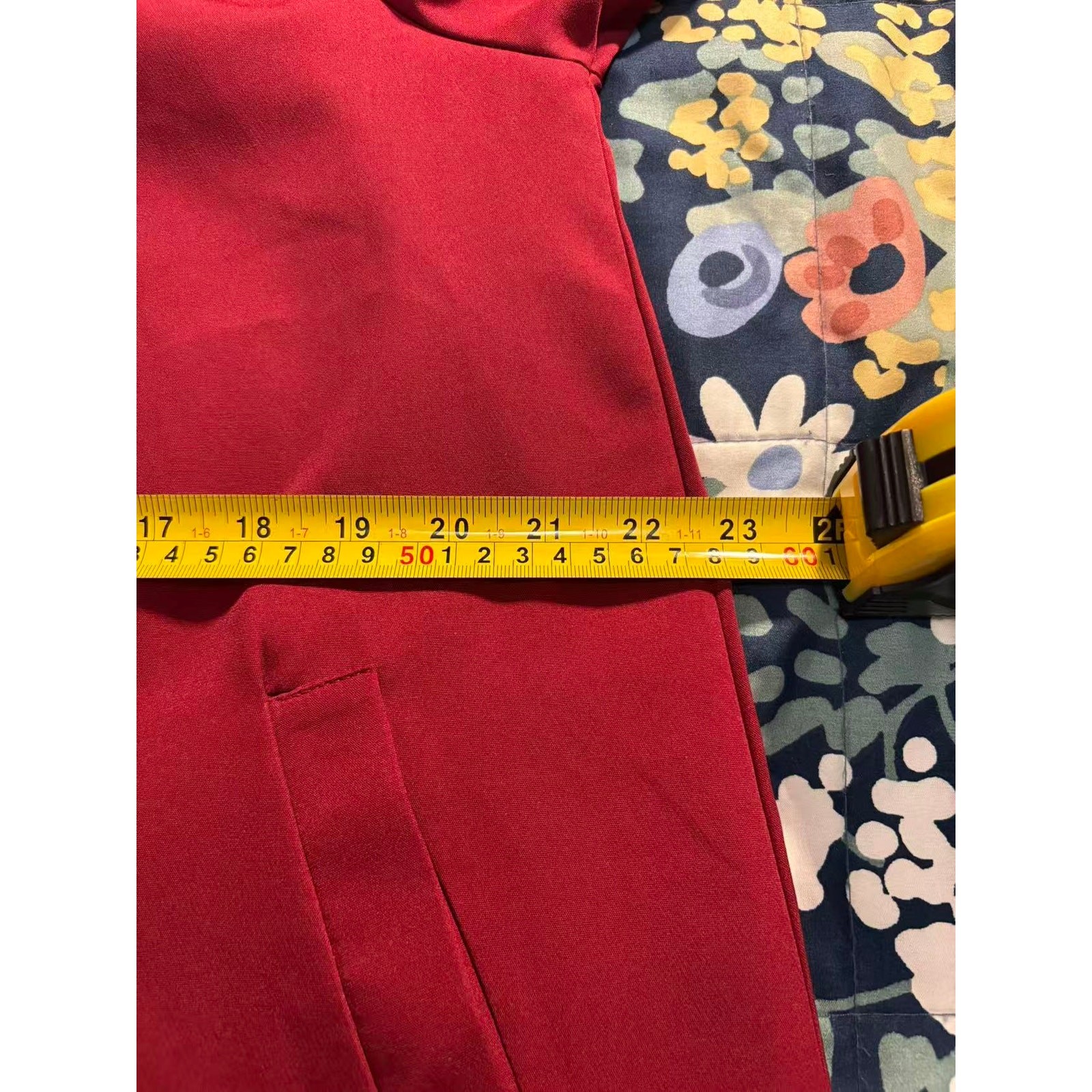 Red Vintage Peter Pan Collar Coat Pearl Button Lace Trim Babydoll Jacket Sz M