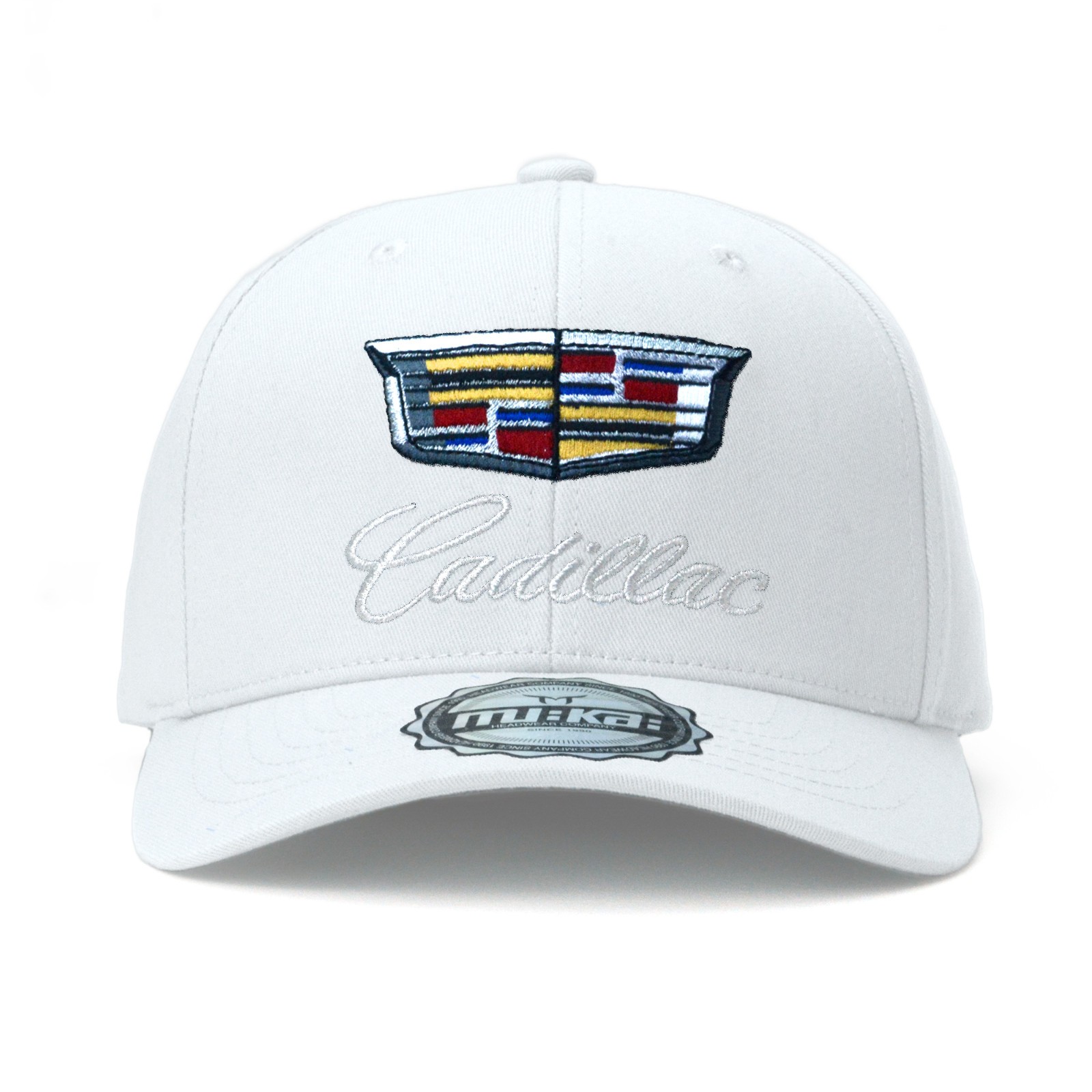 White – Cadillac Baseball Hat Embroidered Logo Adjustable Men’s Luxury Car Gift