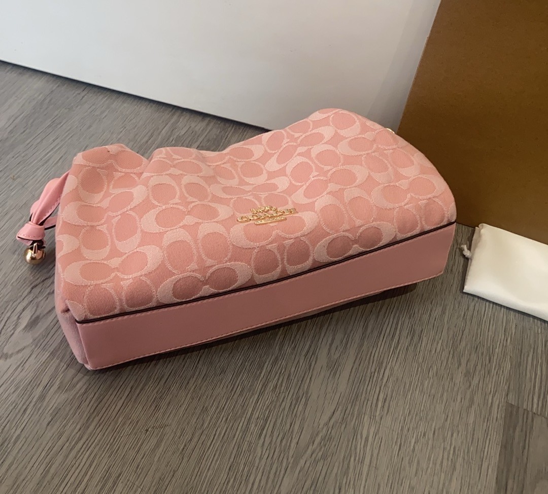 COACH Faye Shoulder Bag Signature Denim Light Pink CER68 IMNH1 Auth New
