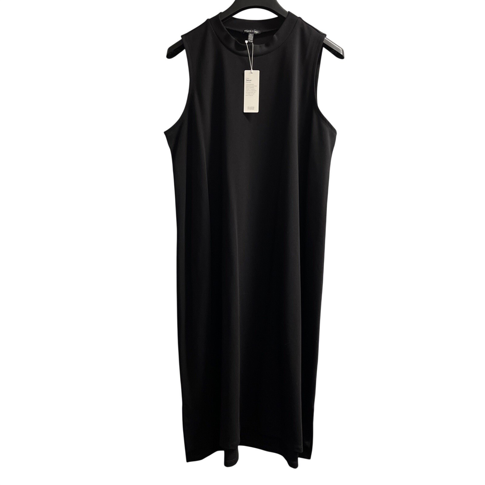 Eileen Fisher Dress Black Flex Tencel Ponte Size XL Capsule Minimalist Neutral