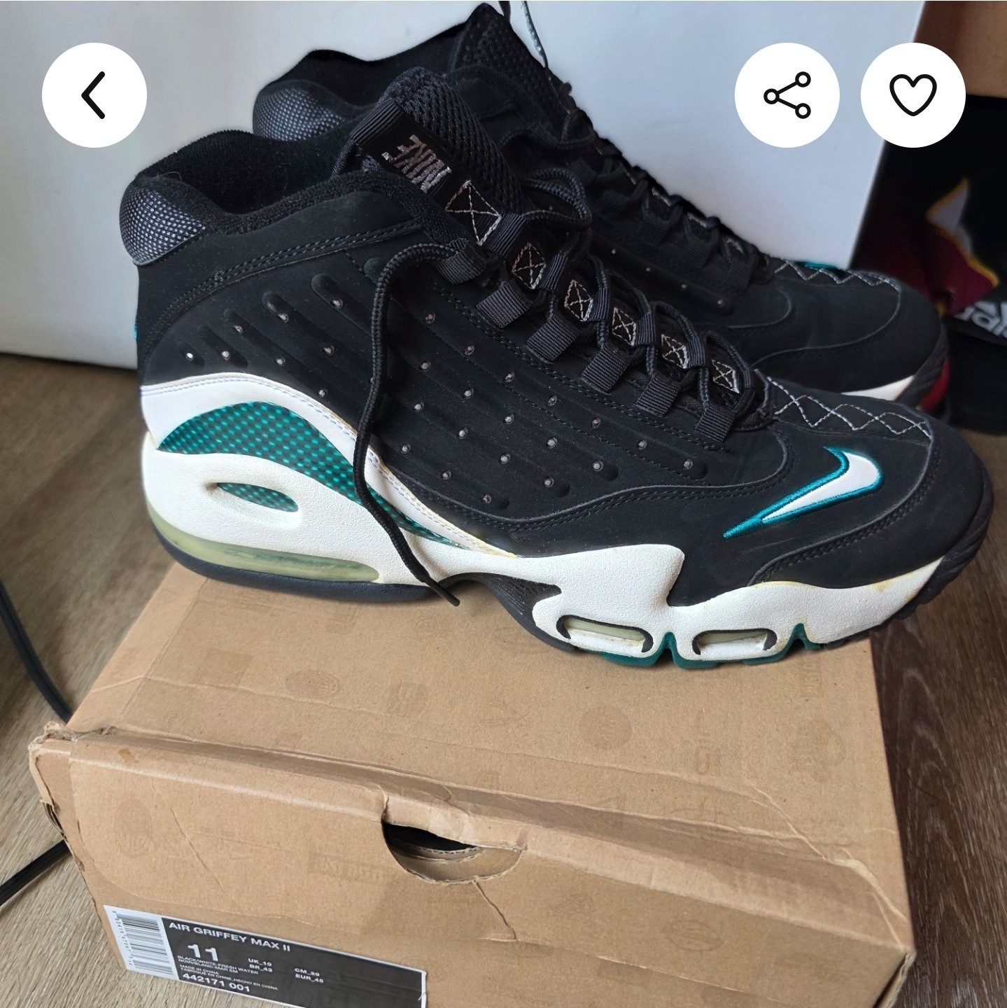 Nike Air Griffey Max 2 Fresh Water Black/White Mid Top Cushioned 442171-001