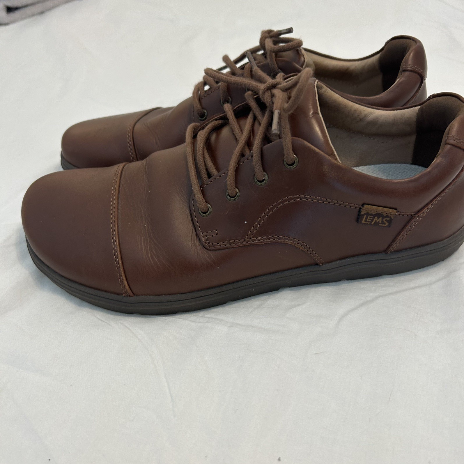 Lems Nine2Five Shoes Men’s 10.5 Brown Mocha Leather Oxford Barefoot Shoe