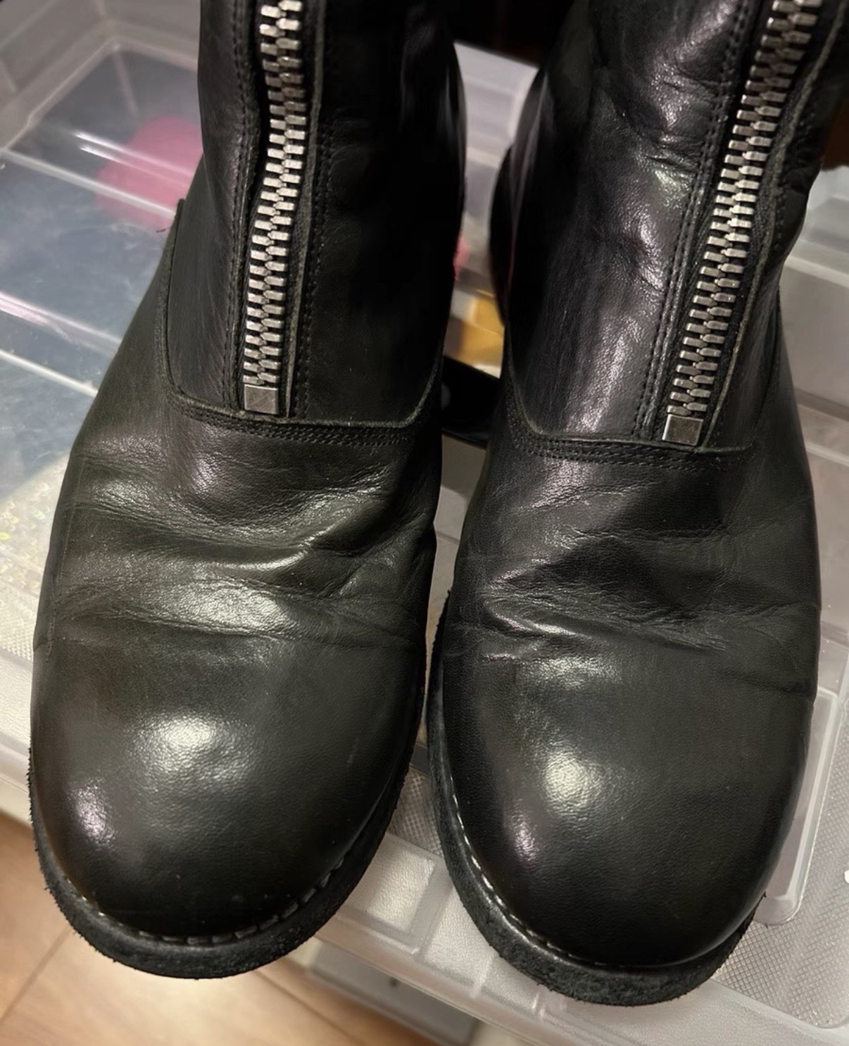 Guidi 310 Black Front-Zip Mid-Calf Boots Size 37