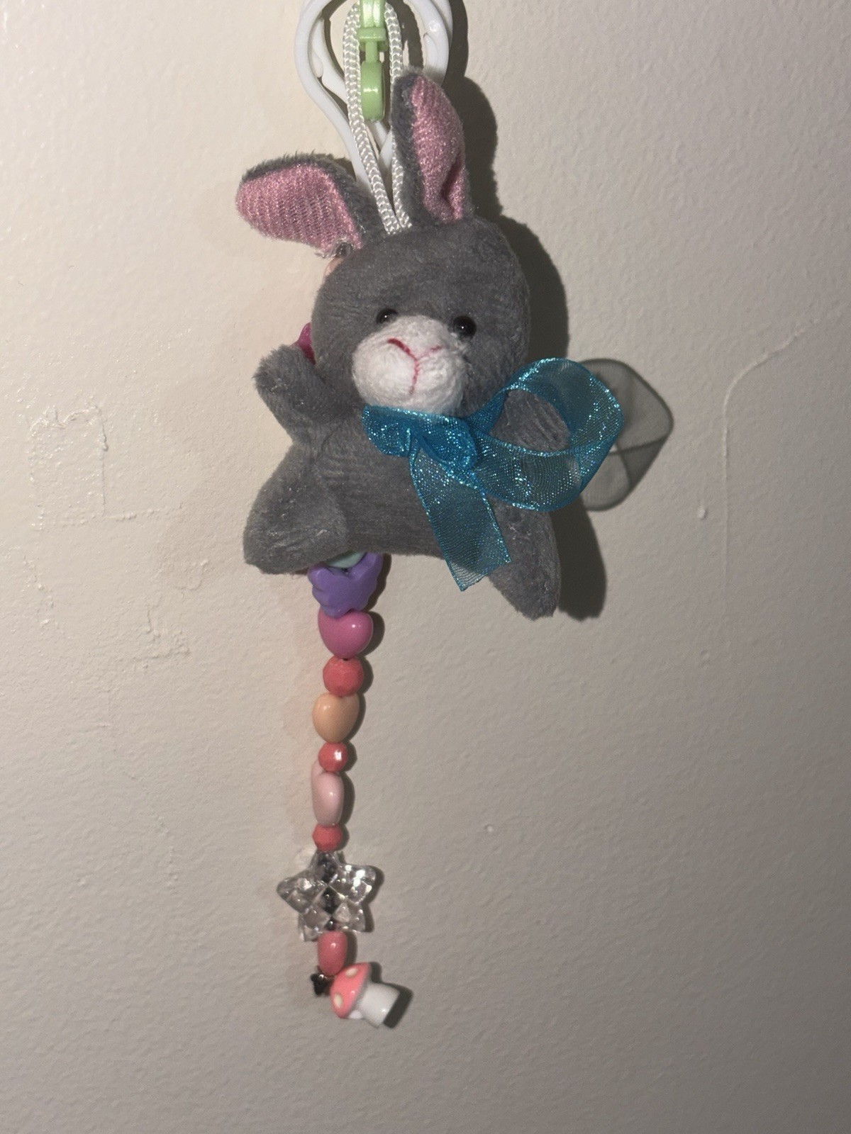 Miniature Bunny Keychain With Handmade Charms
