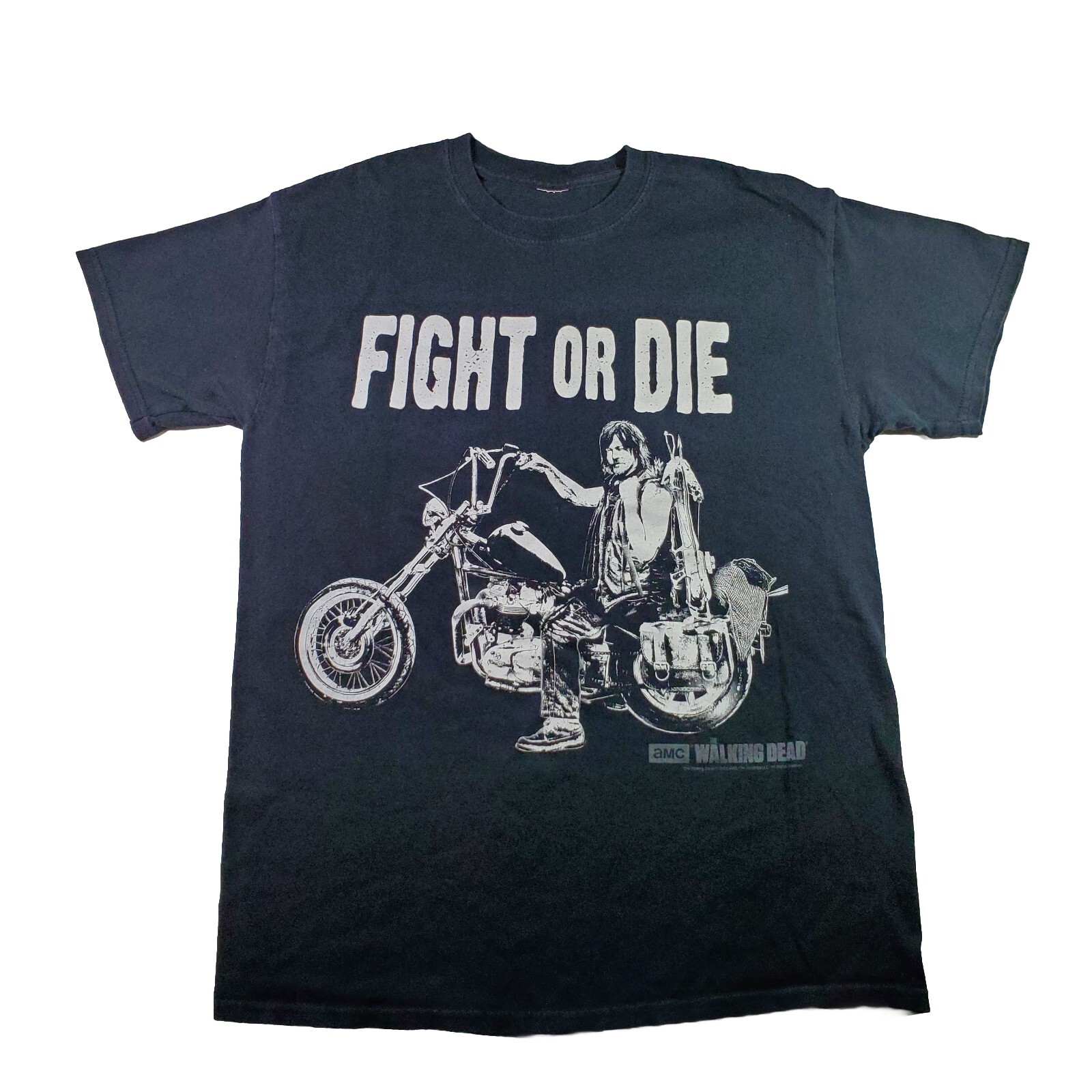 The Walking Dead Fight Or Die T Shirt Men’s Sz Medium Daryl Dixon Motorcycle