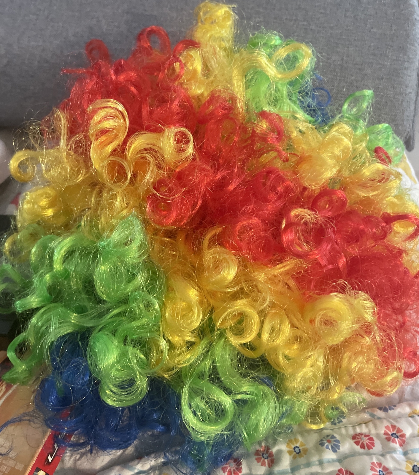 Halloween Rainbow Clown Wig Party Costume Curly Hair Unisex One Size