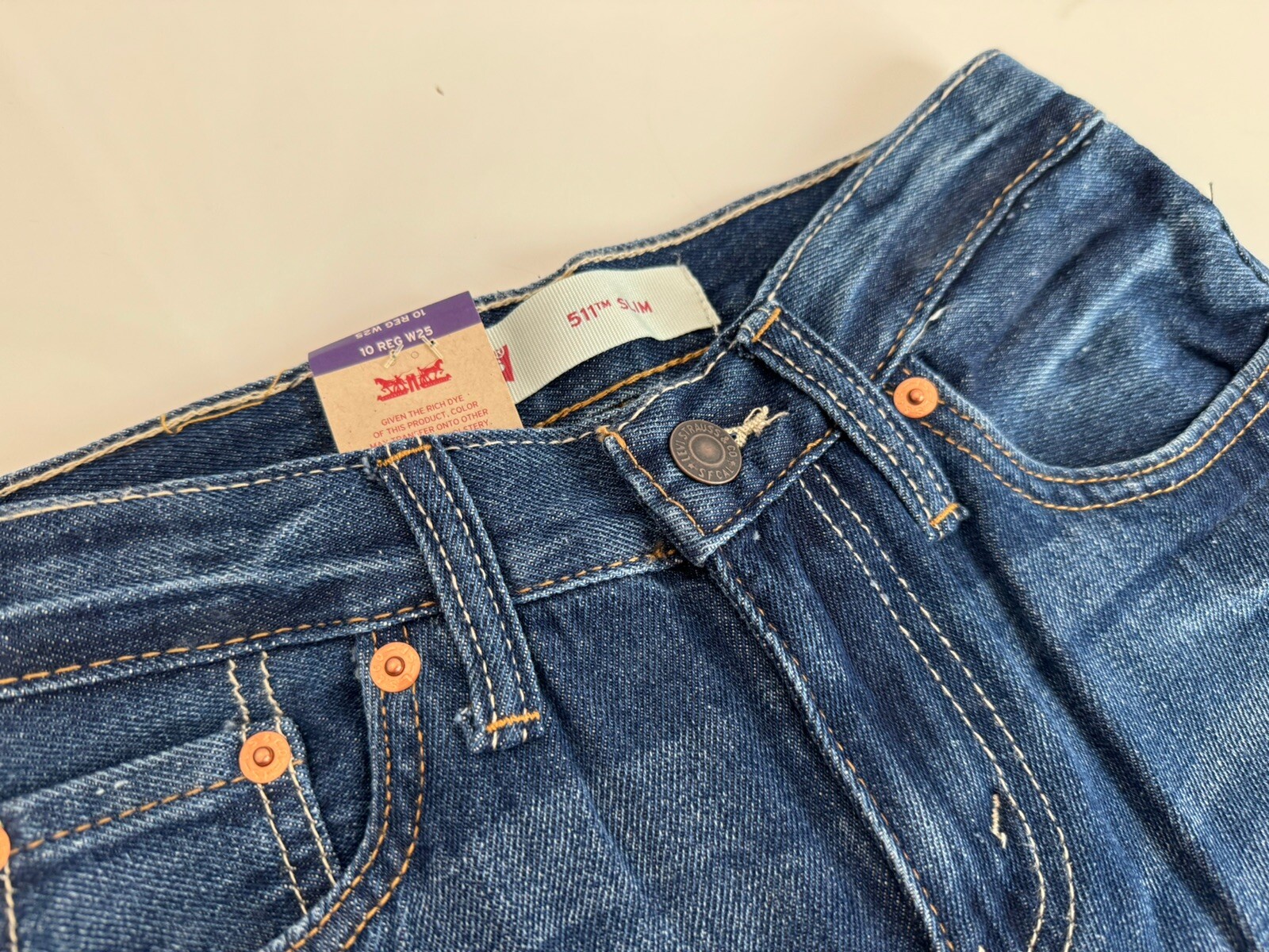 Levi’s Boy’s Kids 511 Slim Short Size 10 W25 New Tags $40.00 Denim