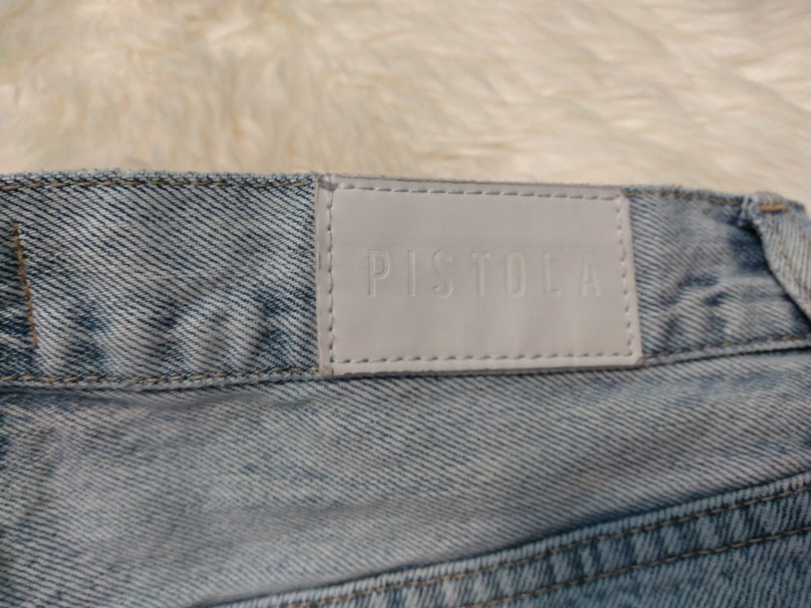 Pistola Light Wash Distressed Denim Cut Off Shorts High Rise Pockets Women’s 29