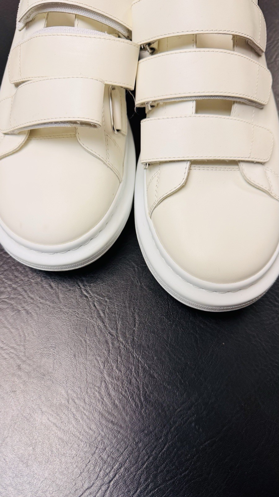 Alexander McQueen Oversized Triple Strap sneakers in white leather Size 43.5