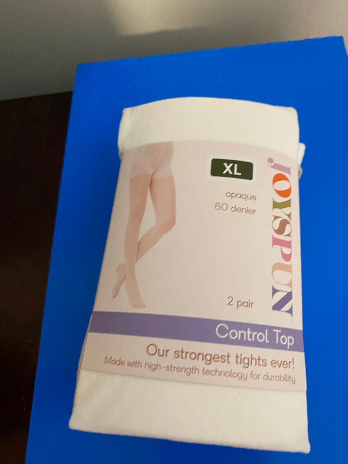 NEW WOMEN’S SIZE XL JOYSPUN 2 PACK WHITE /CHINO OPAQUE TIGHTS 60 DENIER