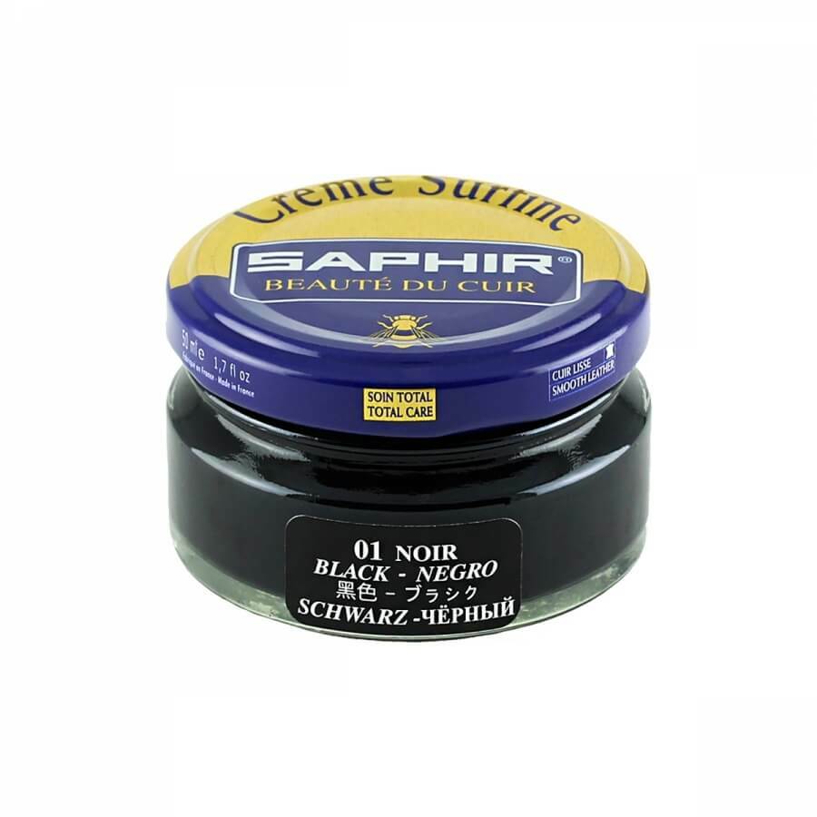 Black Saphir Shoe Cream 50ml Jar – Made in France – Beaute du Cuir