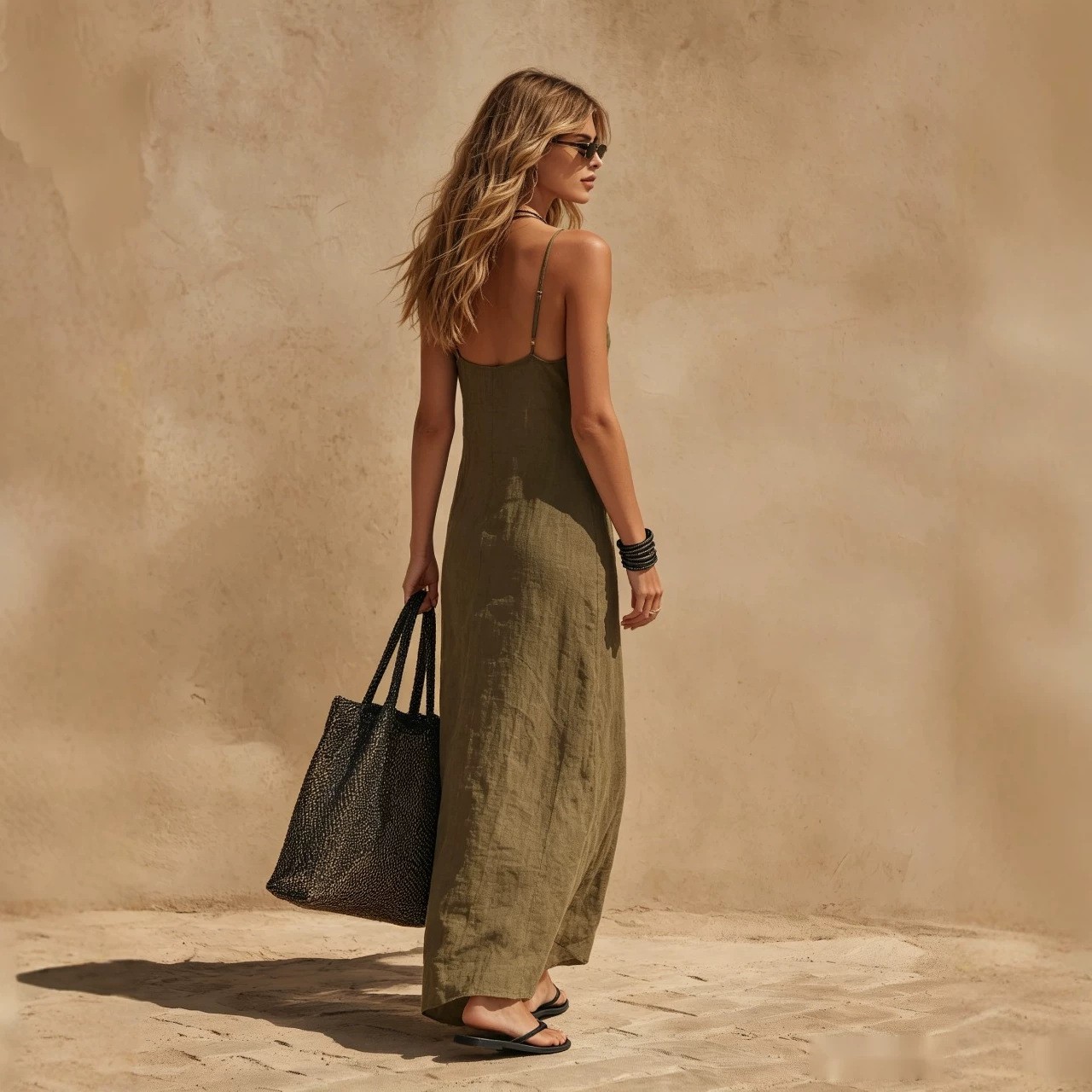 Loose Casual Resort-style Minimalist Sleeveless Slip Dress