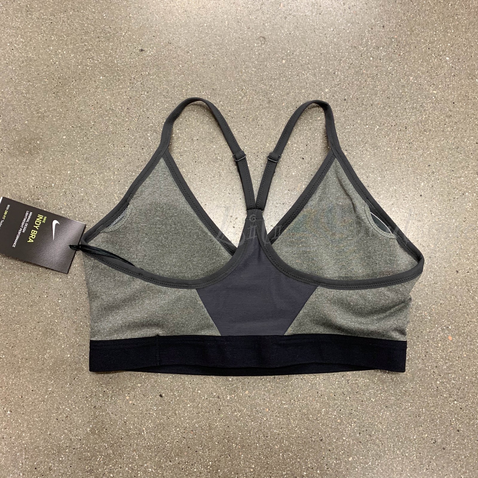 Nike Women Light Support Sports Training Indy Bra 878614-091 Grey Black Size M