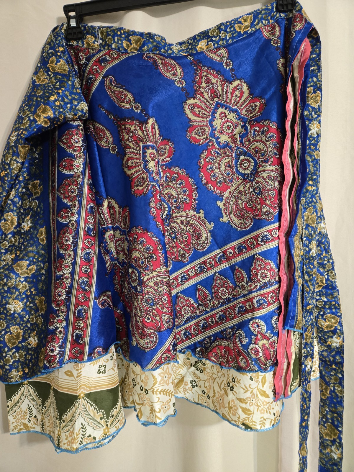 Silk Wrap Around Tie Skirt Reversible One Size Fits Many