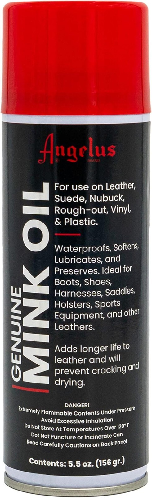 Angelus Professional Mink Oil Leather Conditioner Spray Waterproof 5.5 Oz/156 gr