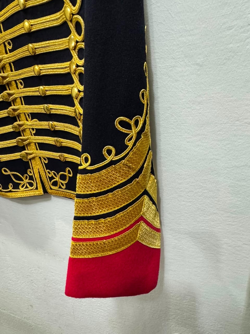 Black Hussar Military Band Jacket Gold Braid Napoleonic Parade Uniform Coat Slim