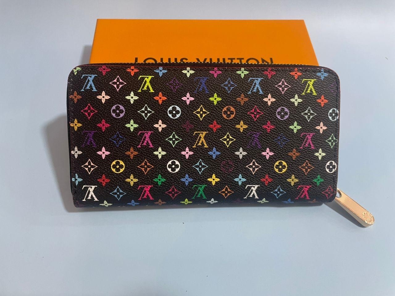 Louis Vuitton Black Monogram Murakami Multicolor Long Zippy Wallet Zip Around