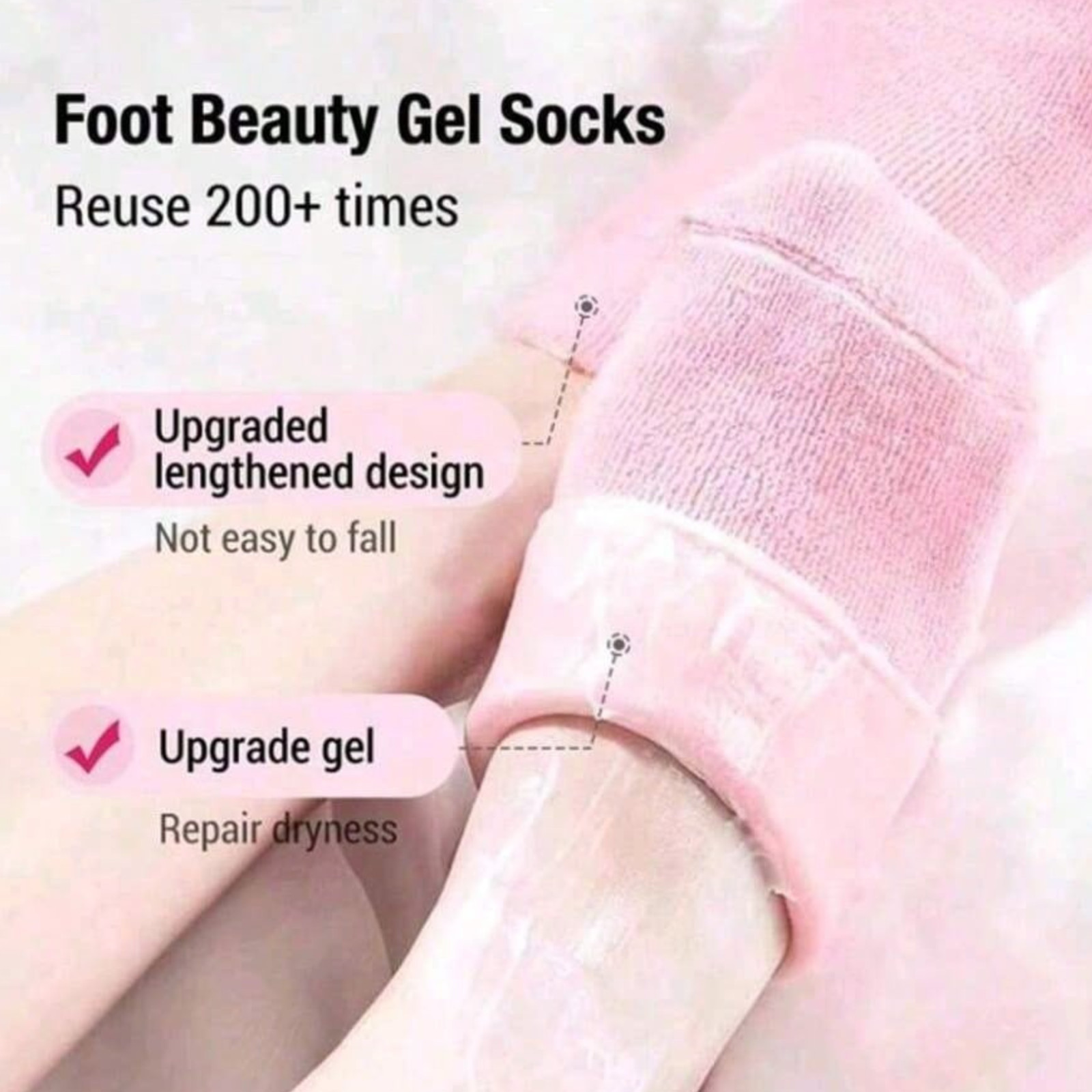 2PCS Reusable Gel Moisturizing Foot Socks Soft Hydrating Socks Pedicure Socks