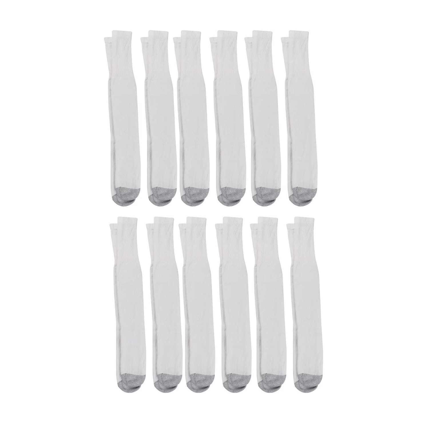 Hanes Double Tough Tube Socks for Men 12 Pack Over Calf, 6-12 Reg Size