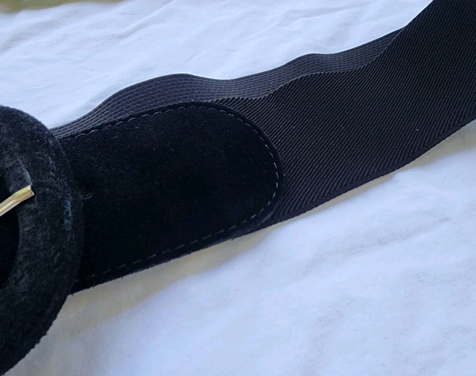 Women’s Vintage Y2K Black Elastic Stretch W/Suede Like Ends Size XL