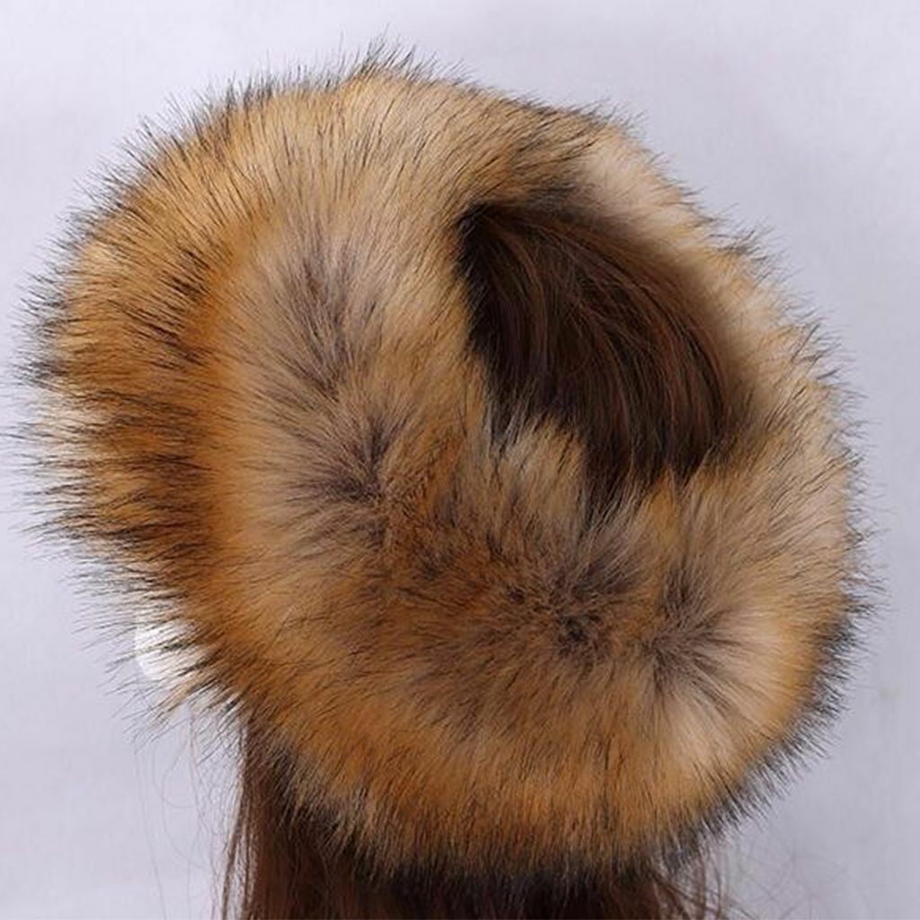 Womens Russian Thick Fluffy FAUX Fur Headband Hat Winter Ear Warmer Ski Outdoor