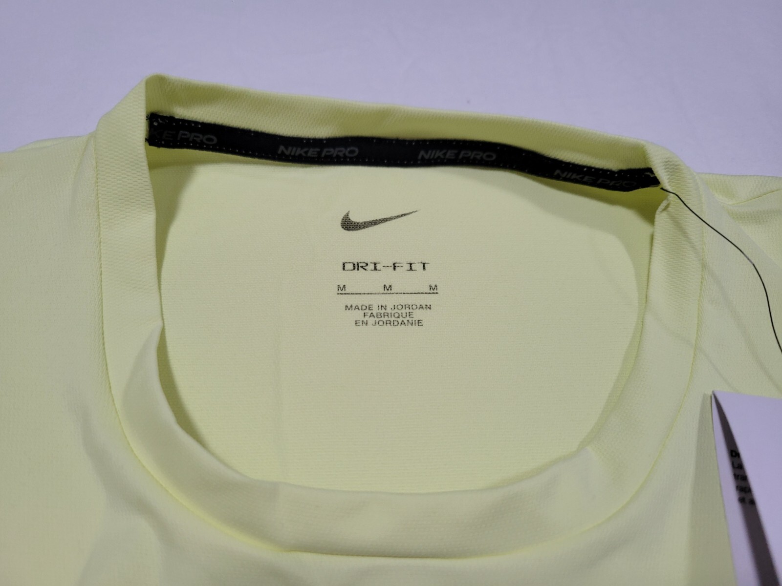 Nike Pro Mens Shirt Training Running Fitness Gym Dri-Fit Yellow CZ1181-331