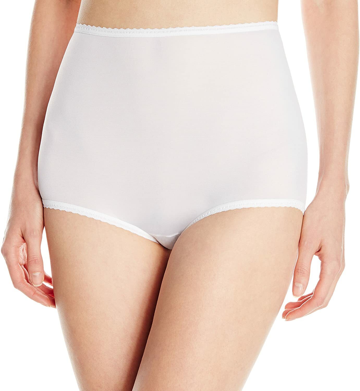 BALI Skimp Skamp Nylon/Spandex Full-Cut White Brief Plus Size 11/4XL