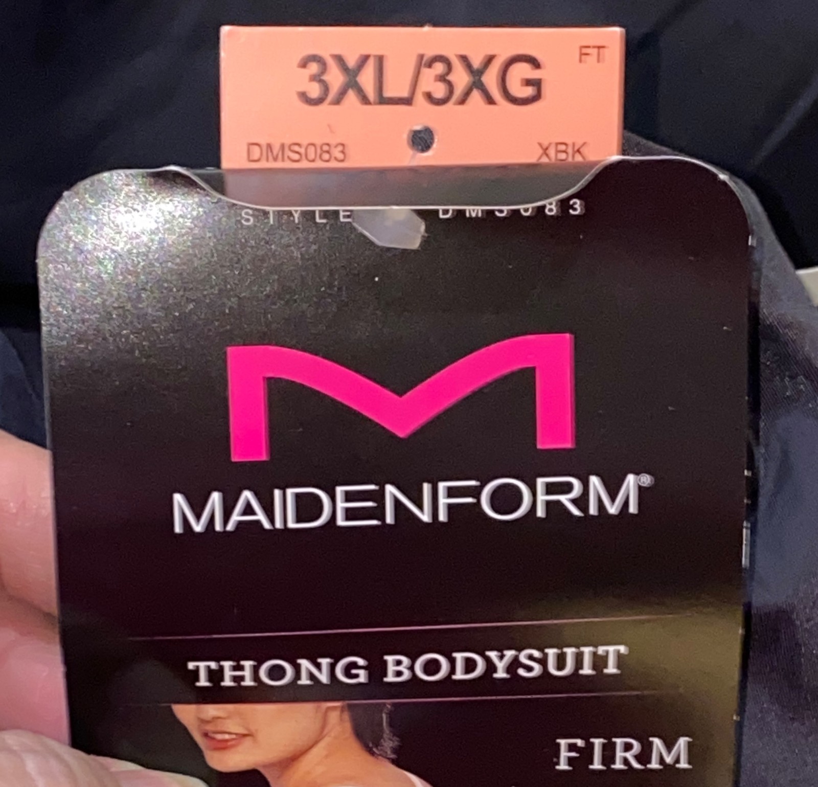 MAIDENFORM Power Players Control Black Thong Bodybriefer Women S M L XL 2XL 3XL