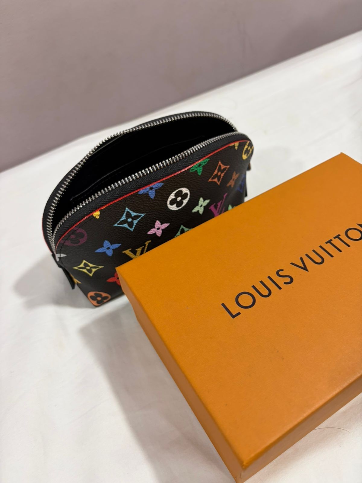 LOUIS VUITTON LV GHW Pochette Pouch M47355 Monogram Multicolore Black/Multicolor