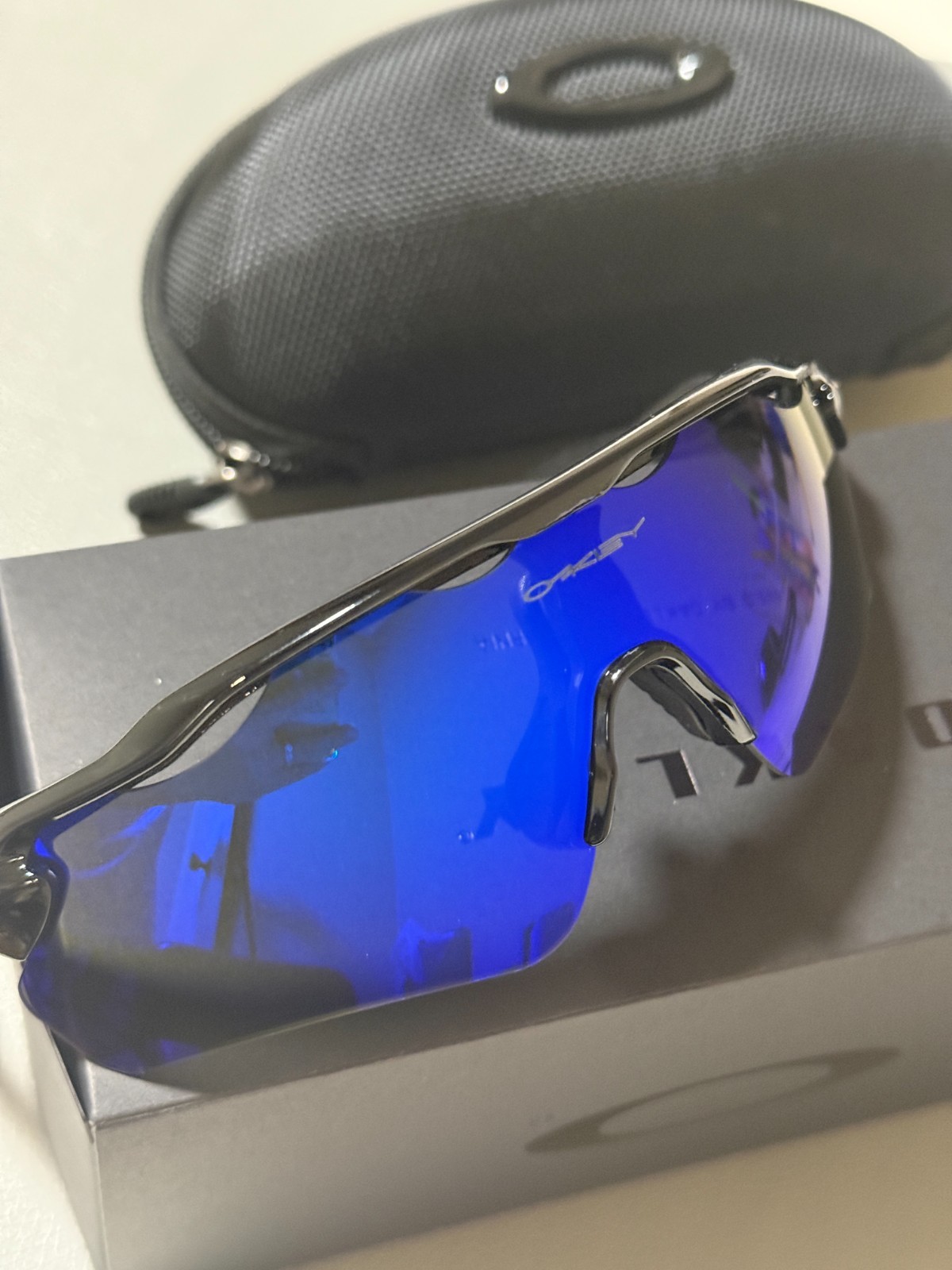 Oakley OO9208 Sunglasses Radar EV Path Polished Black Frames Blue Lens Sporty