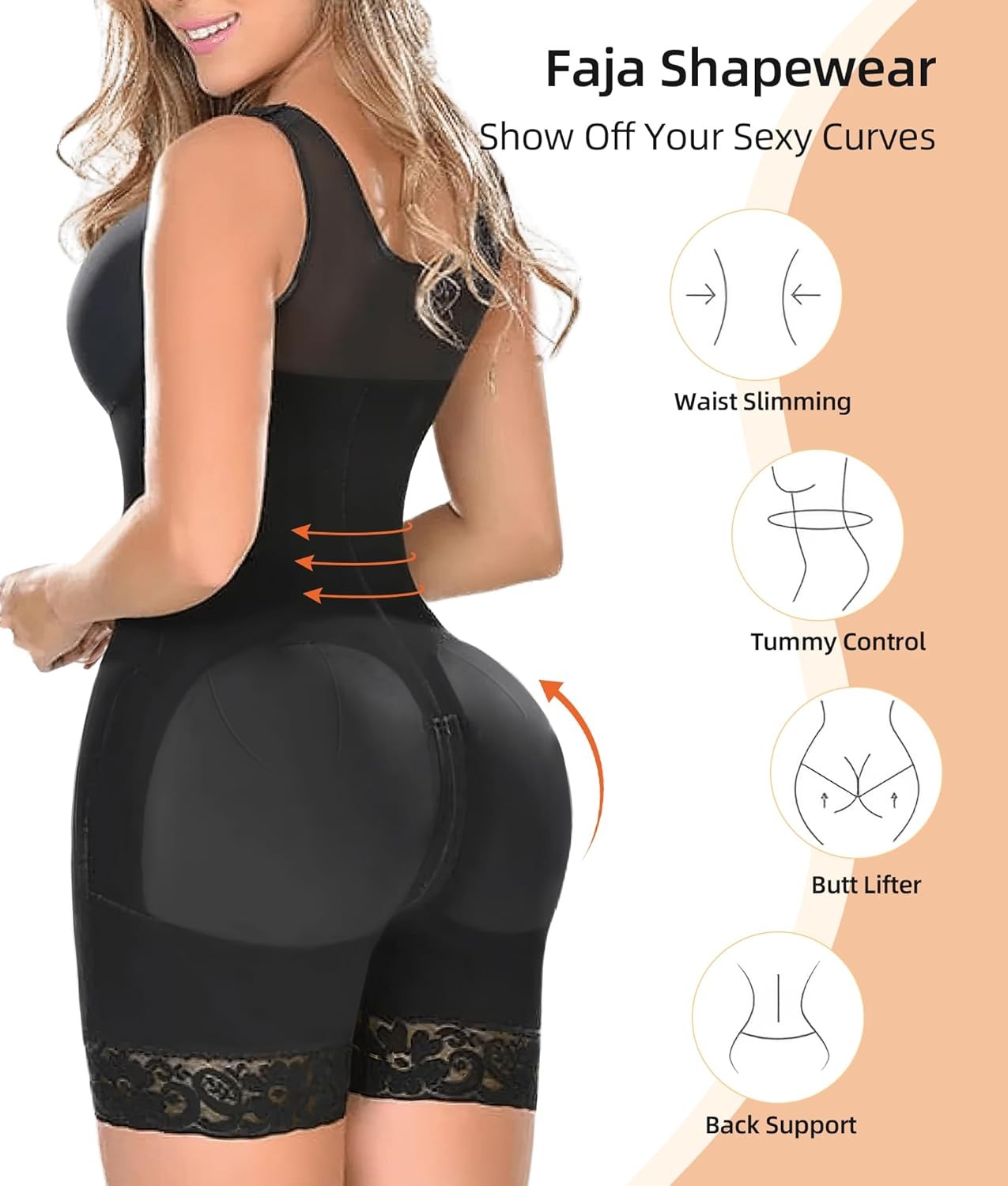 Yianna Fajas Faja Colombianas Shapewear Women Tummy Control Post Surgery MEDIUM