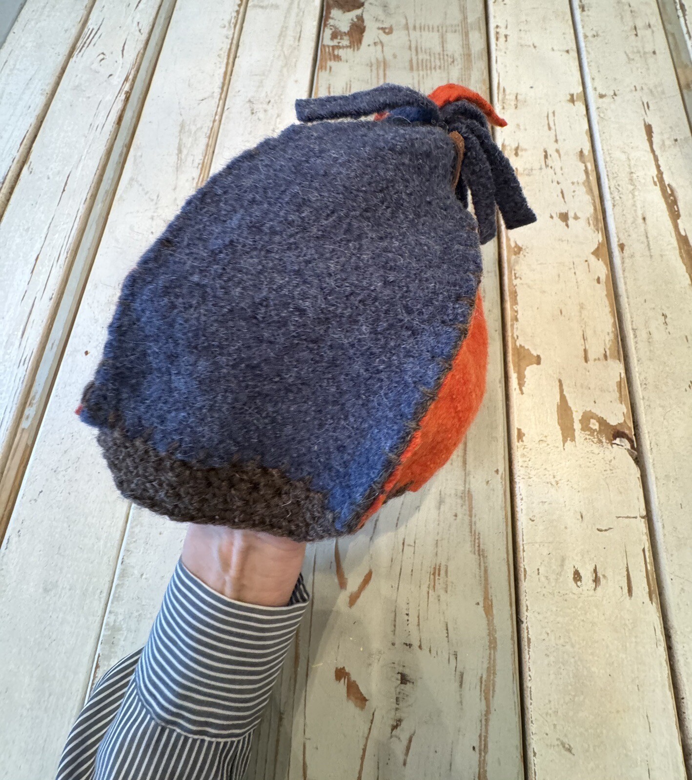 Just a cool kids beanie boggin winter hat block letter “D” handcrafted