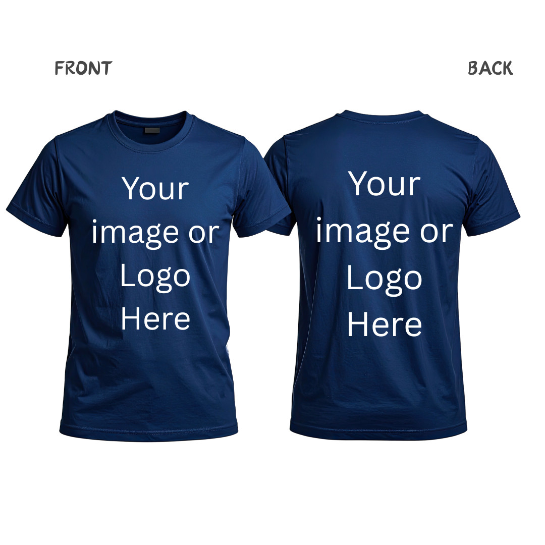Custom Print Personalized T-shirt Front Back Chest Your Design Photo Logo Unisex