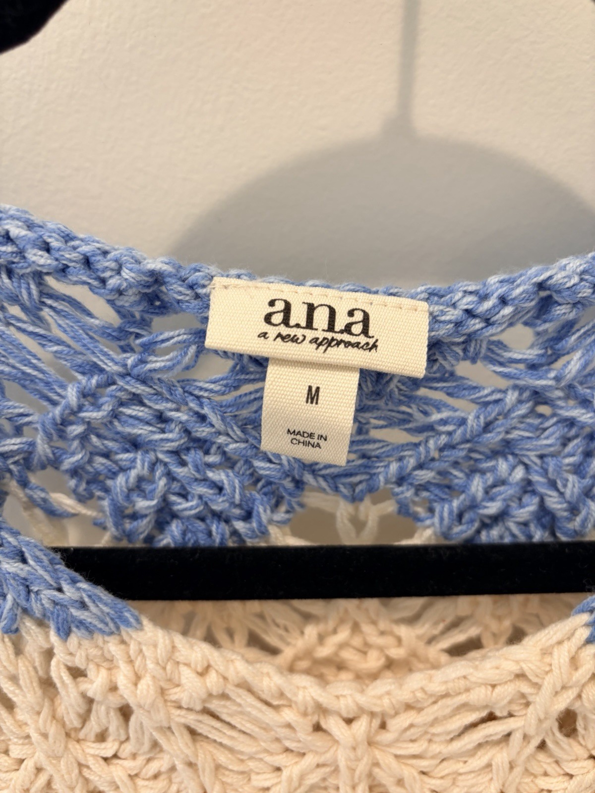 A New Approach ANA tank top crochet colorful striped boho hippie festival M NWT