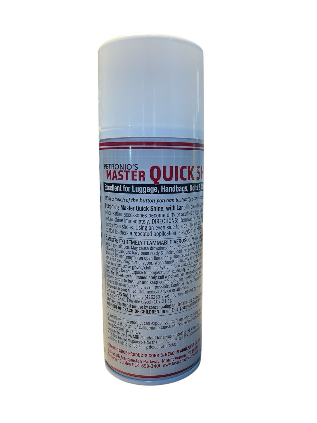Master Quick Shine 10 oz can w/Lanolin – Shoe Shine -Boot Shine – Leather Belts