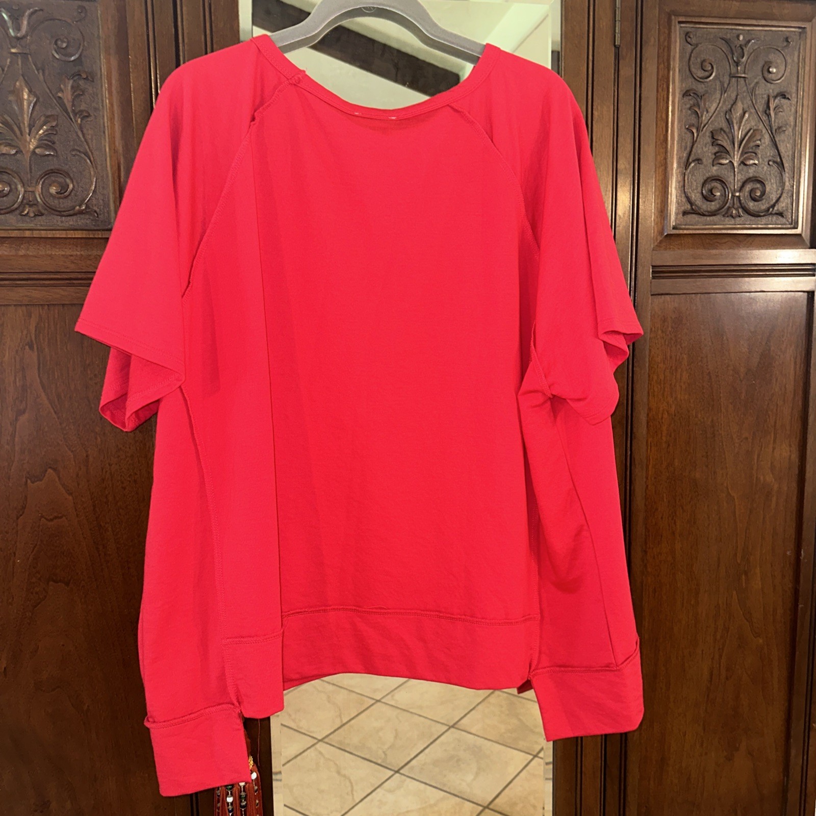 Bibi Brand Red Top With Blue Sequined Star Size XL NWT