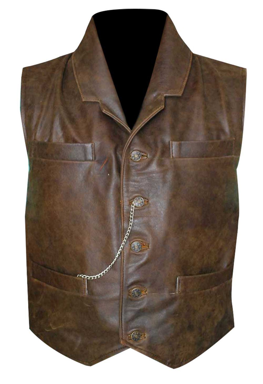 Club Biker Vintage Mens Motorcycle Western Cowboy Genuine Leather Vest