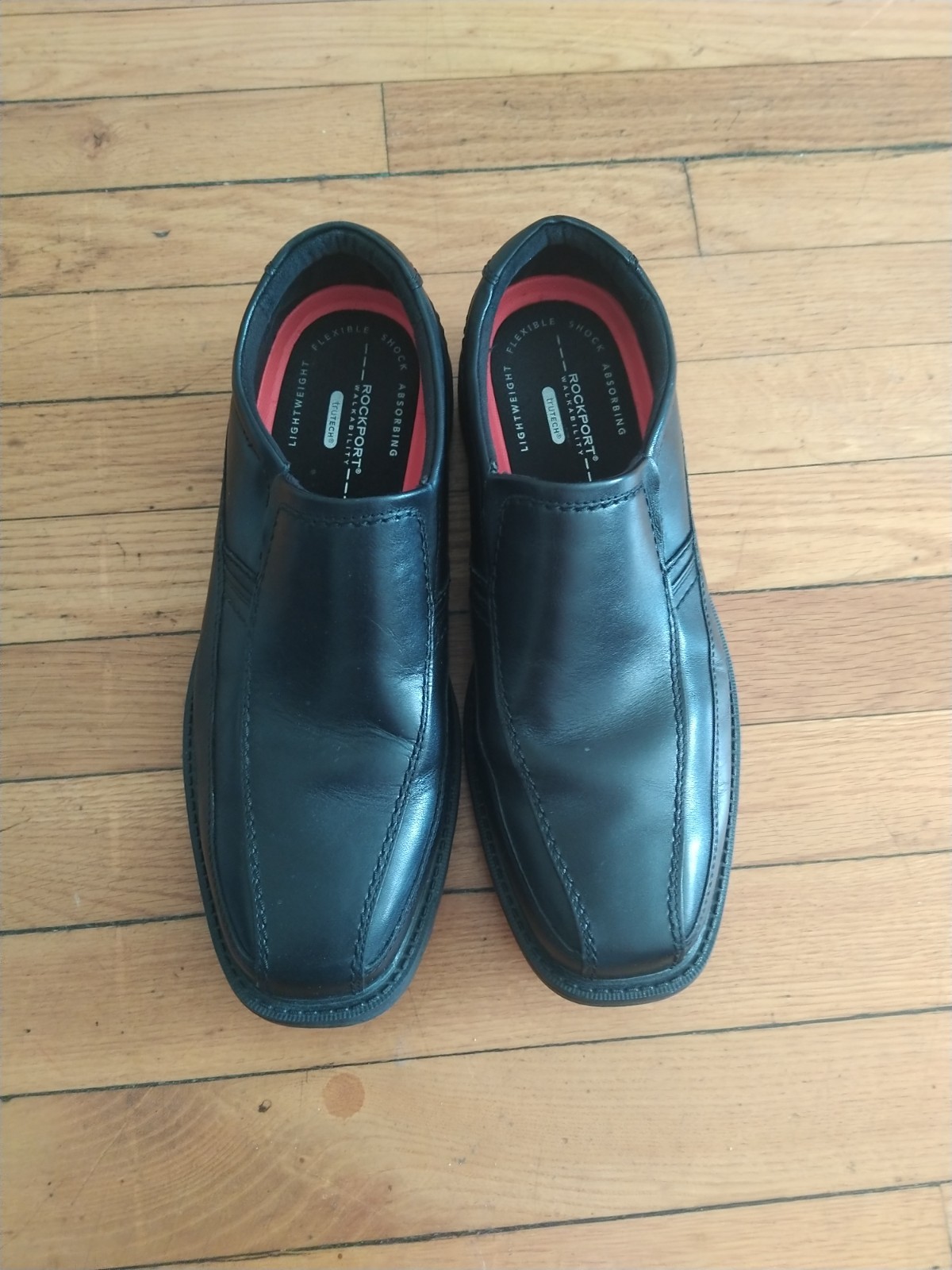 Rockport Walkability Shoes Mens Size 8 Black Leather Slip On Trutech Dress