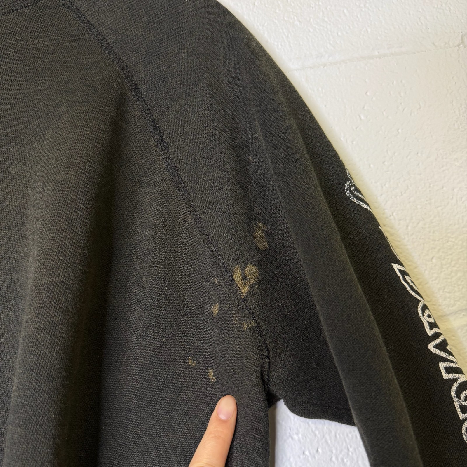 Vintage 1986 3D EMBLEM Crewneck Sweatshirt Eagle Biker Motorcycle Black 80s 90s