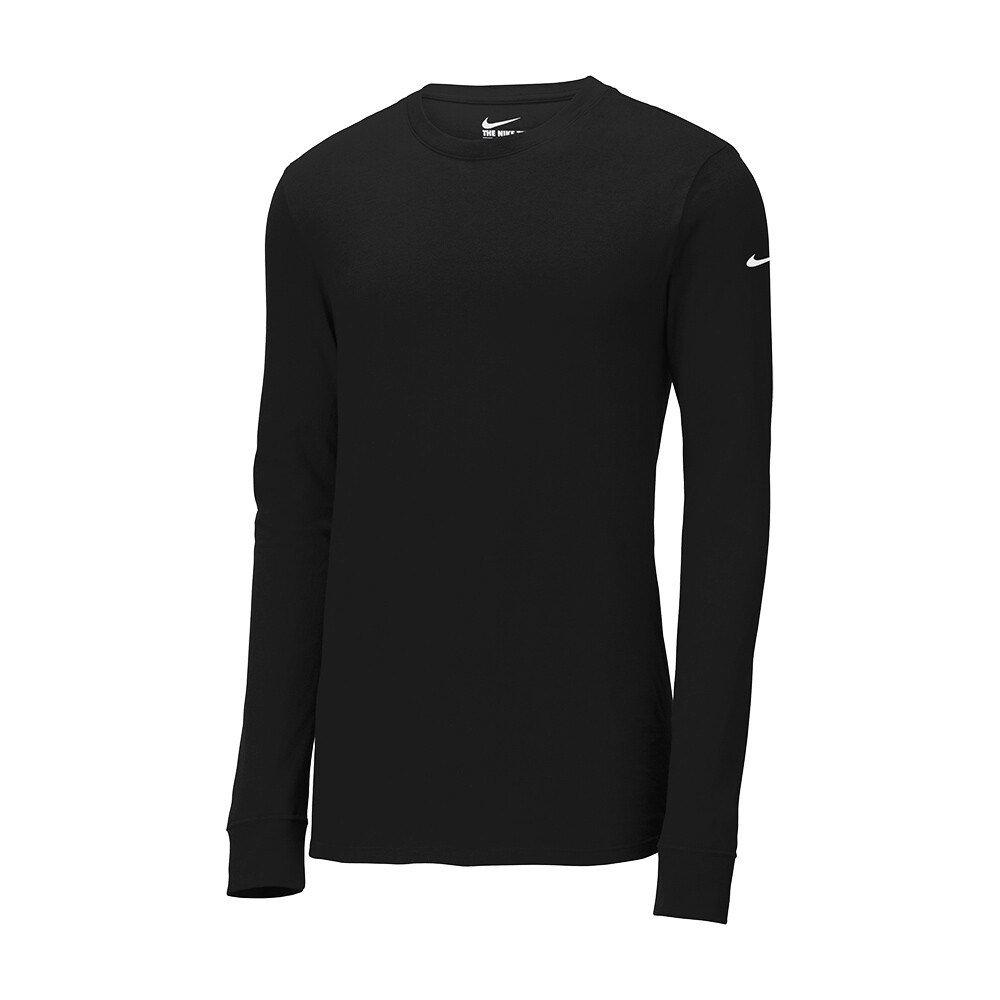 Nike Men’s Size S-4XL Dri-FIT Cotton/Poly Long Sleeve Tee Athletic Swoosh Shirt