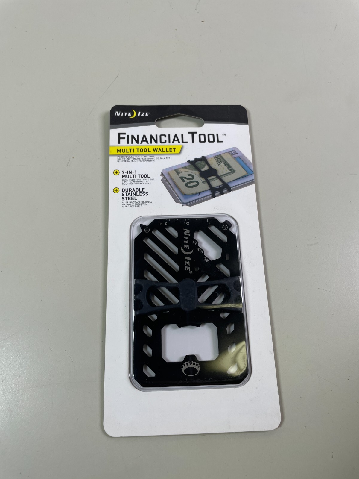 Nite Ize Financial Tool 7 in 1 Multi Tool Durable Stainless Steel Tool New