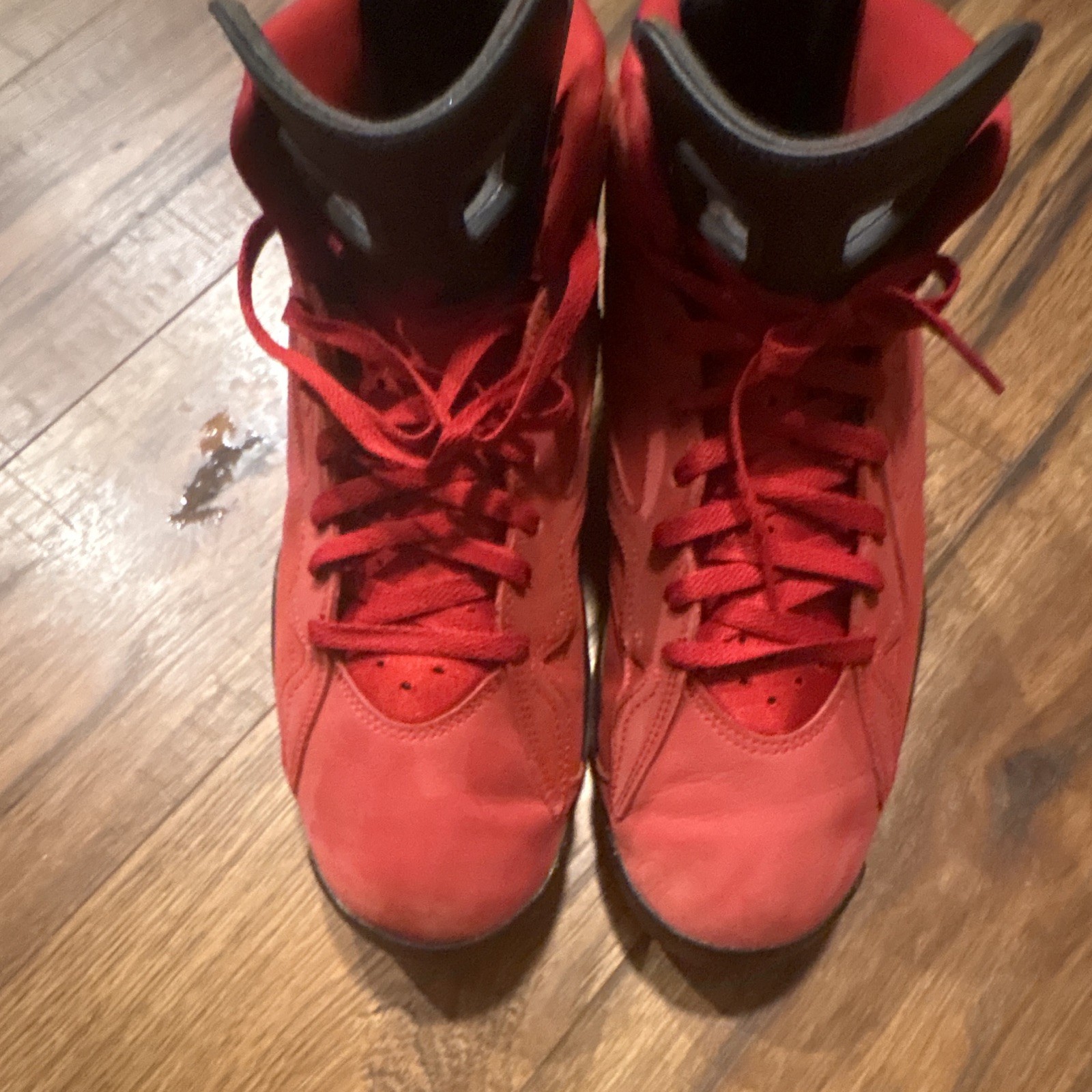 Jordan Air Jordan 6 Red/Black Mid Top Men’s Lace-Up Basketball Sneakers EE