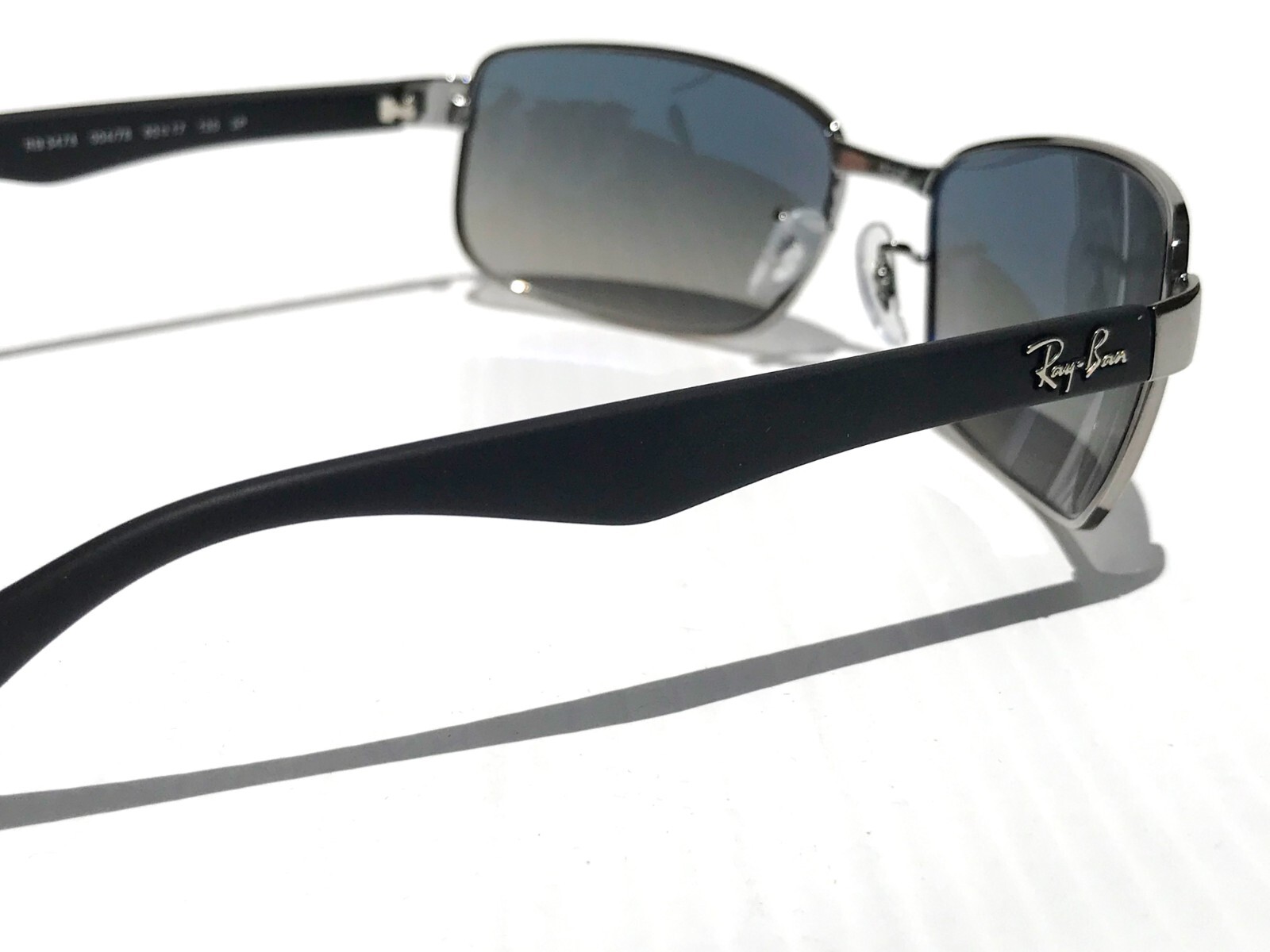 NEW* Ray Ban Gunmetal & Black w POLARIZED Grey Blue Lens Sunglass RB 3478 004