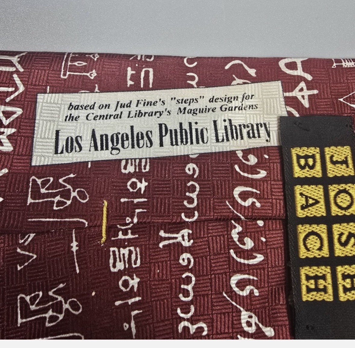Josh Bach World Languages Red Men’s Silk Tie 58″ x 3.75″ USA / SEE DESCRIPTION