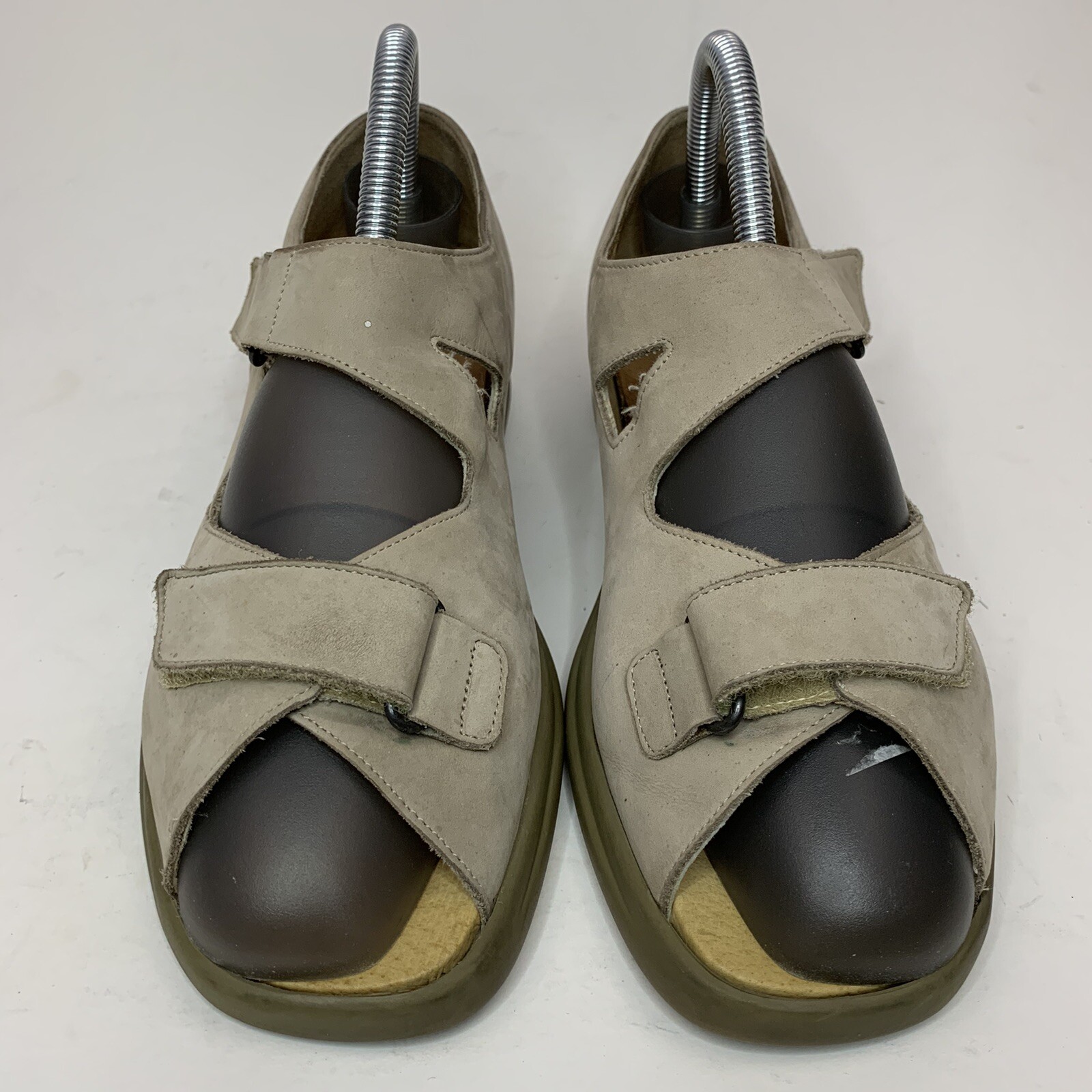 Fits By Theresia M Nubuck Leather Wedge Sandals Genua Two Strap 5.5 Women’s